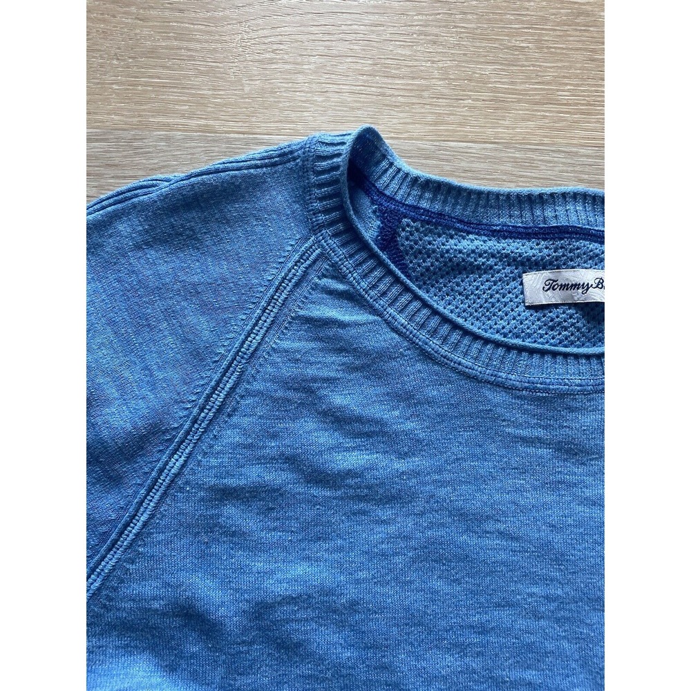 Tommy Bahama Men's XXL Sweater Light Cotton Sky Blue Seamless Pocket Comfortable